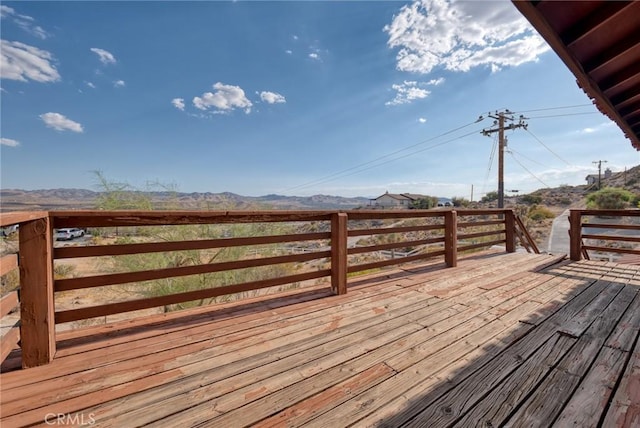 deck with a mountain view