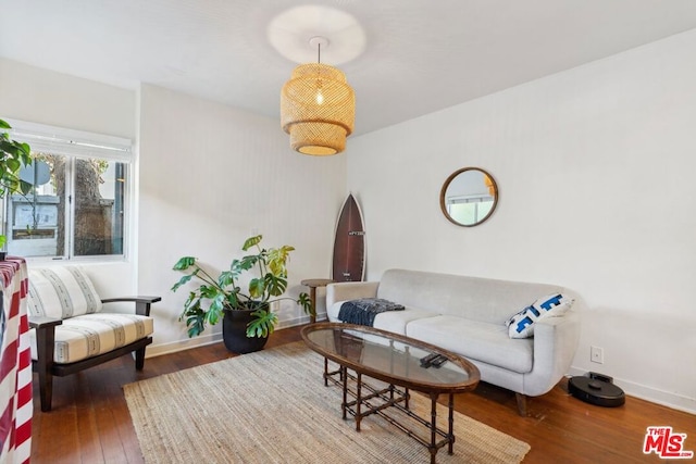 living room featuring hardwood / wood-style flooring