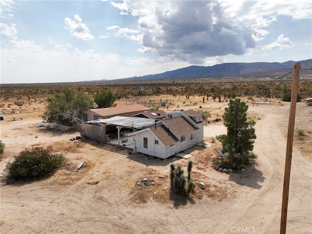 drone / aerial view with a mountain view