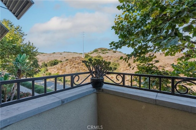 balcony with a mountain view