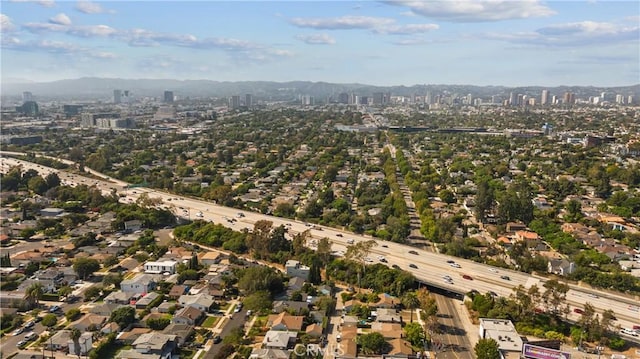 birds eye view of property featuring a mountain view