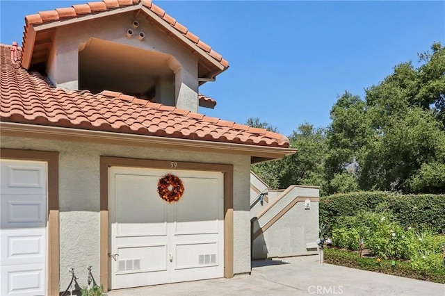 view of garage