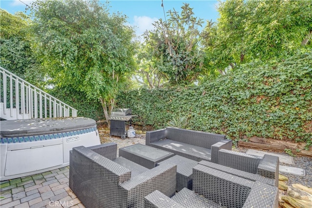 view of patio with outdoor lounge area