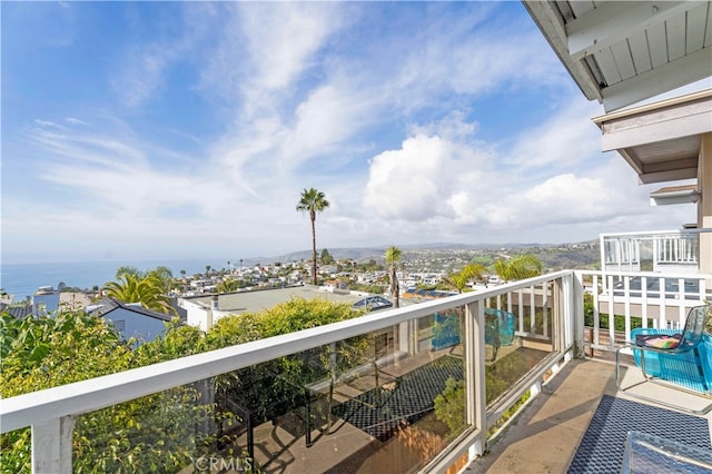 balcony with a water view