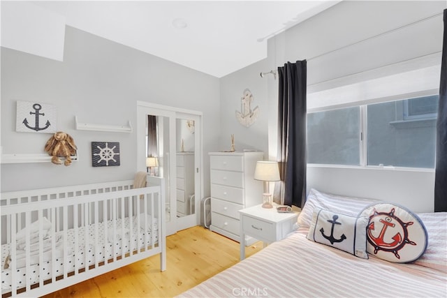 bedroom featuring wood-type flooring