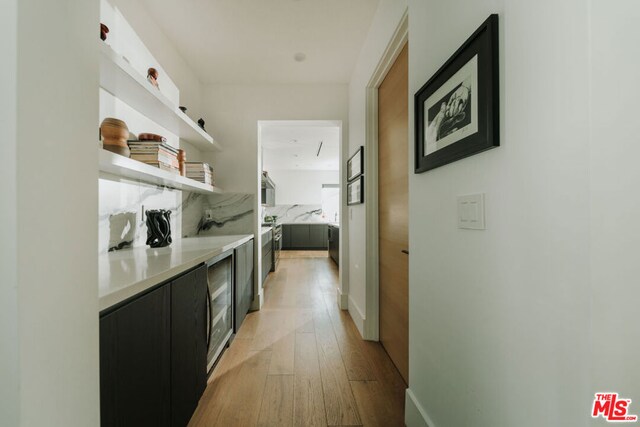 hallway featuring light wood-type flooring