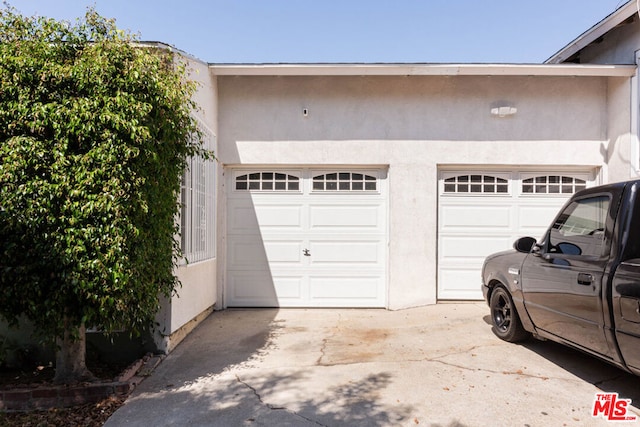 view of garage