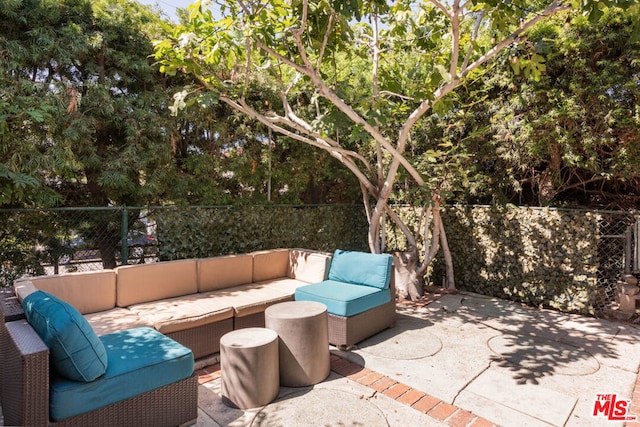 view of patio / terrace featuring an outdoor hangout area