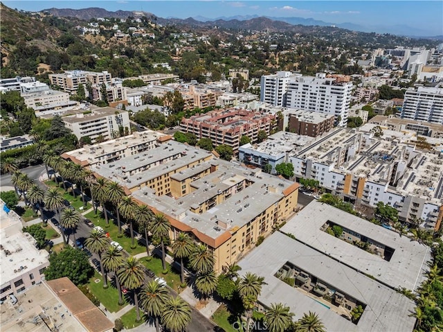 bird's eye view with a mountain view