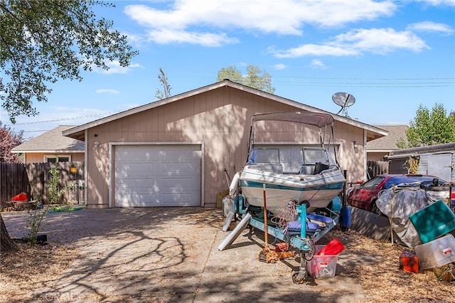 view of home's exterior with a garage