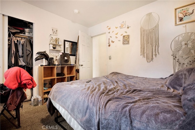 carpeted bedroom featuring a closet