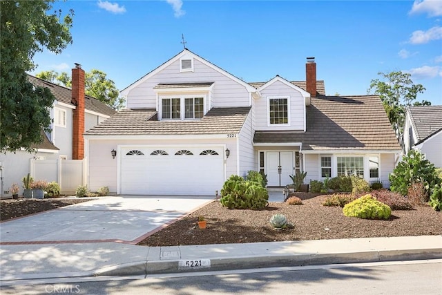 view of front facade with a garage