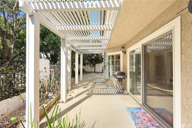 view of patio with a pergola