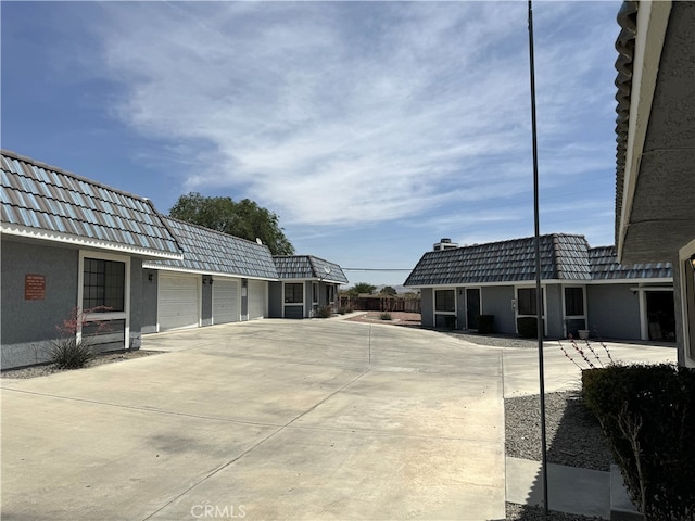 exterior space featuring a garage