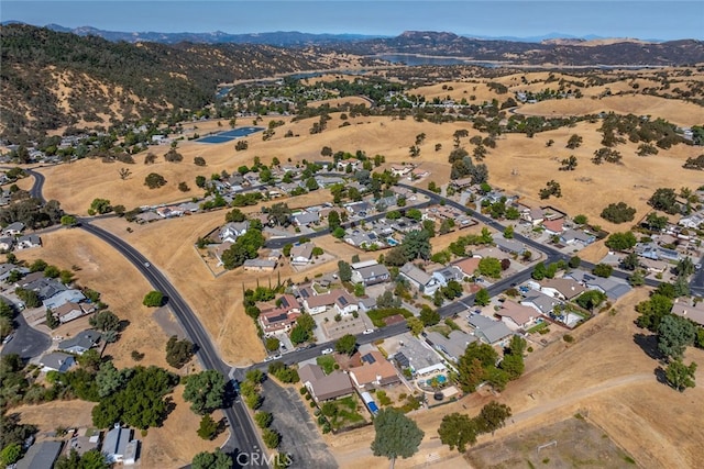 bird's eye view with a mountain view