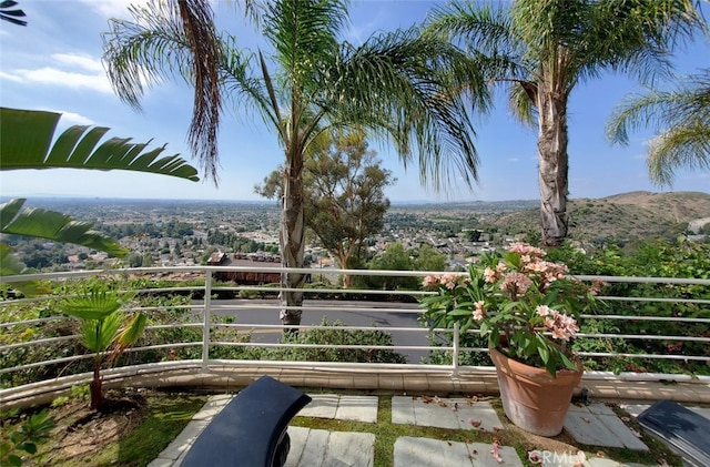 balcony with a mountain view