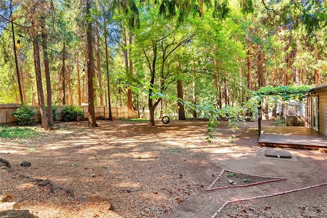 view of yard featuring a deck