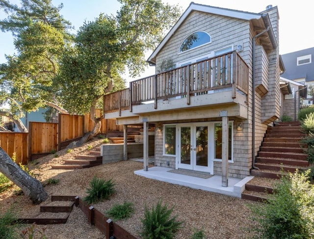 back of property with french doors