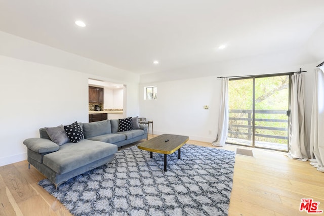 living room featuring light hardwood / wood-style floors