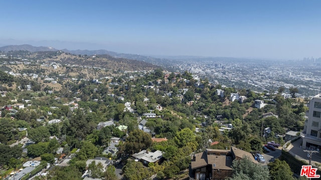 aerial view featuring a mountain view