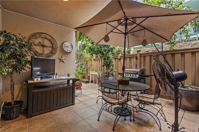 view of patio / terrace with a grill