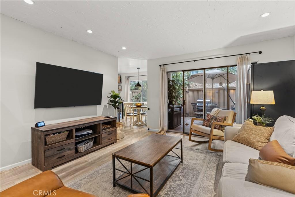 living room featuring light hardwood / wood-style floors