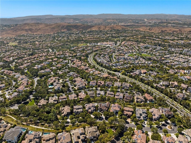 bird's eye view with a mountain view