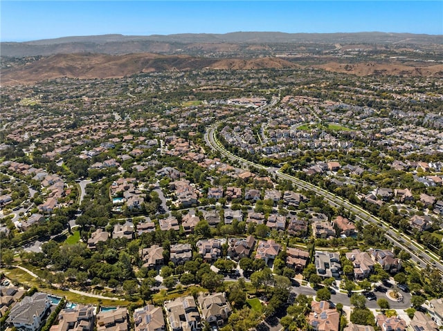 aerial view with a mountain view