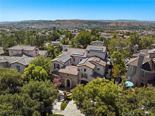 aerial view featuring a mountain view