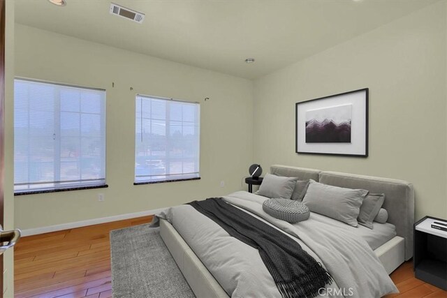 bedroom featuring light hardwood / wood-style flooring