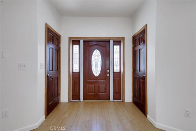 entrance foyer with light hardwood / wood-style flooring