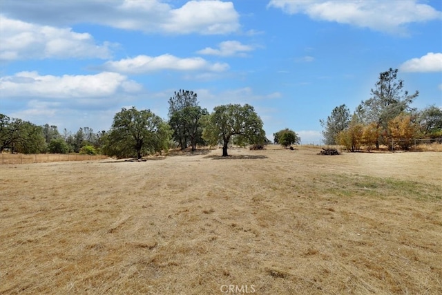 view of yard with a rural view