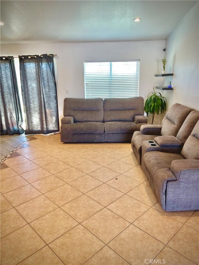 view of tiled living room