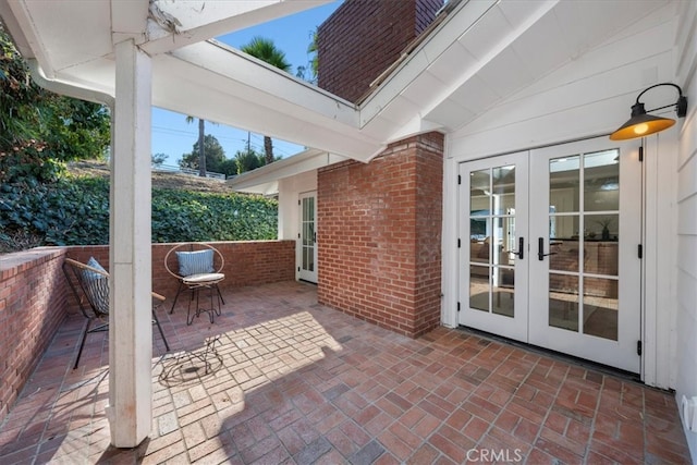 view of patio featuring french doors