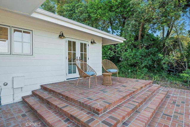 view of patio / terrace featuring french doors