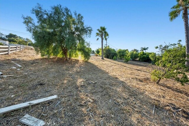 view of yard with a rural view