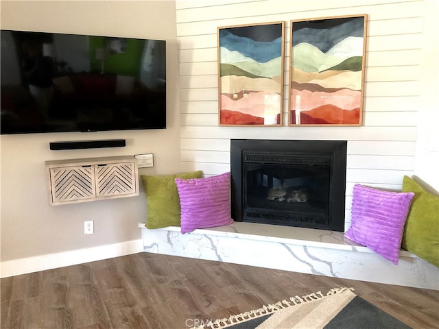 living room featuring hardwood / wood-style floors