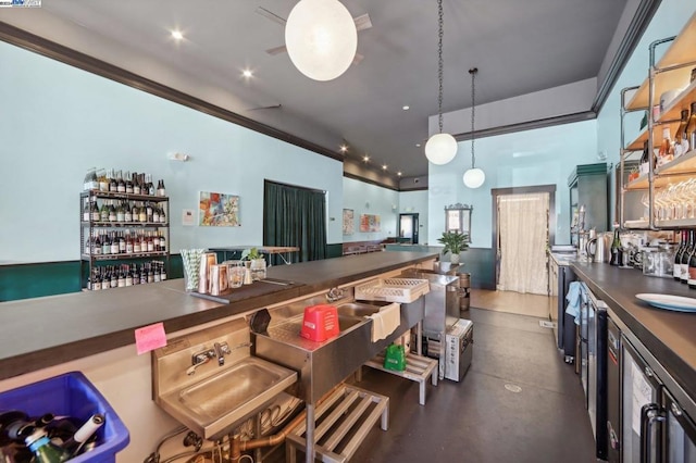 kitchen featuring decorative light fixtures