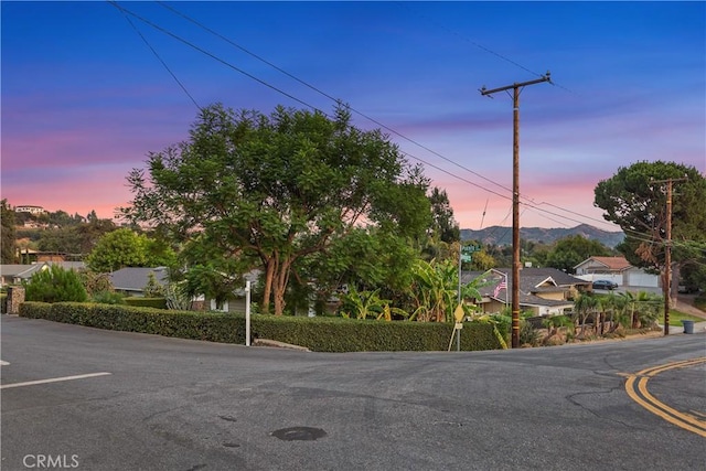 view of street featuring a mountain view