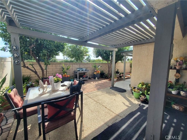 view of patio / terrace with a pergola