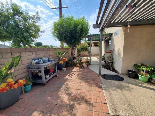 view of patio / terrace with a pergola