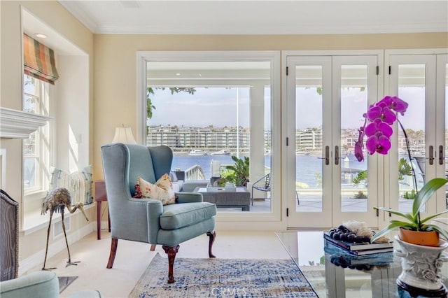 sunroom / solarium with french doors