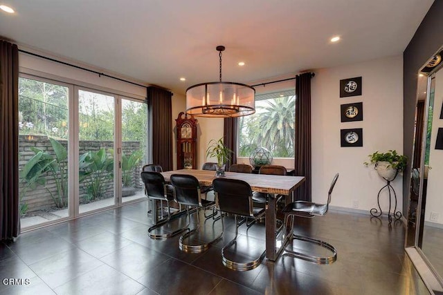 dining room featuring an inviting chandelier