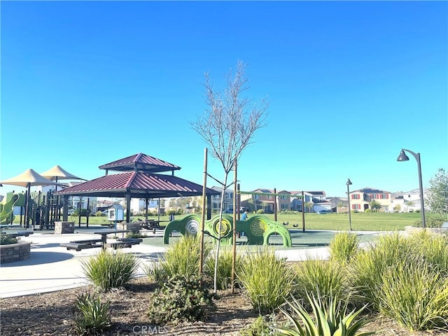 view of community with a gazebo