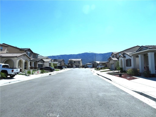 view of street featuring a mountain view