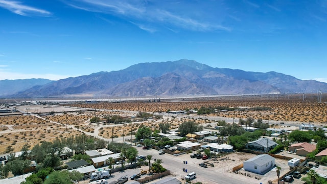 aerial view with a mountain view