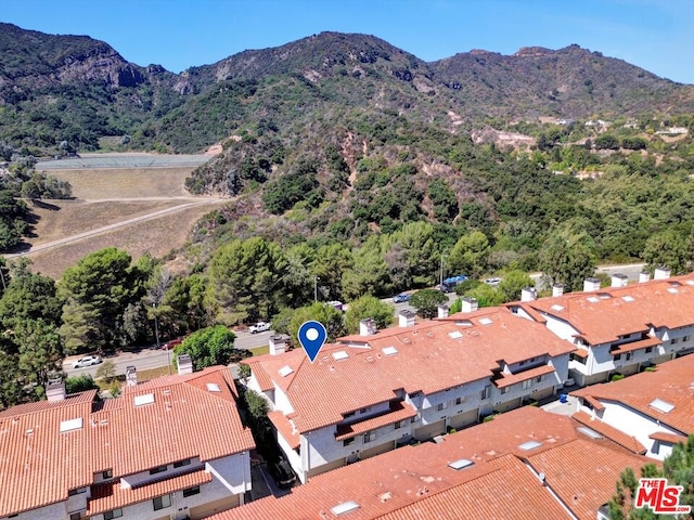 aerial view with a mountain view