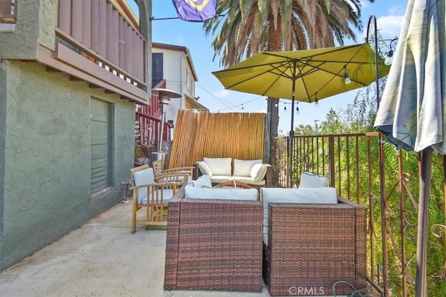 view of patio featuring outdoor lounge area