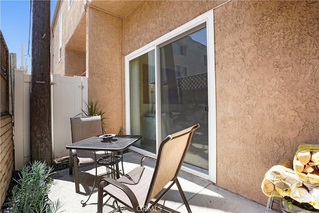 balcony with a patio area