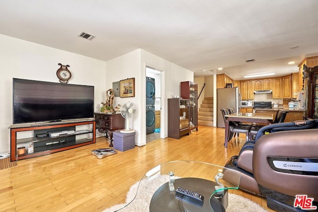 living room featuring light hardwood / wood-style floors